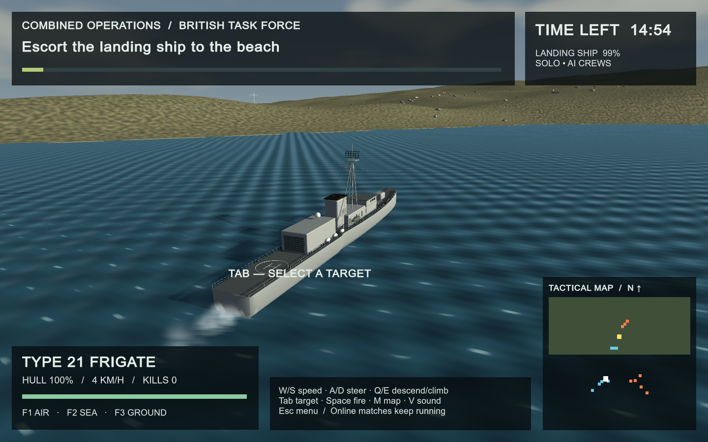 Naval vessel under player control